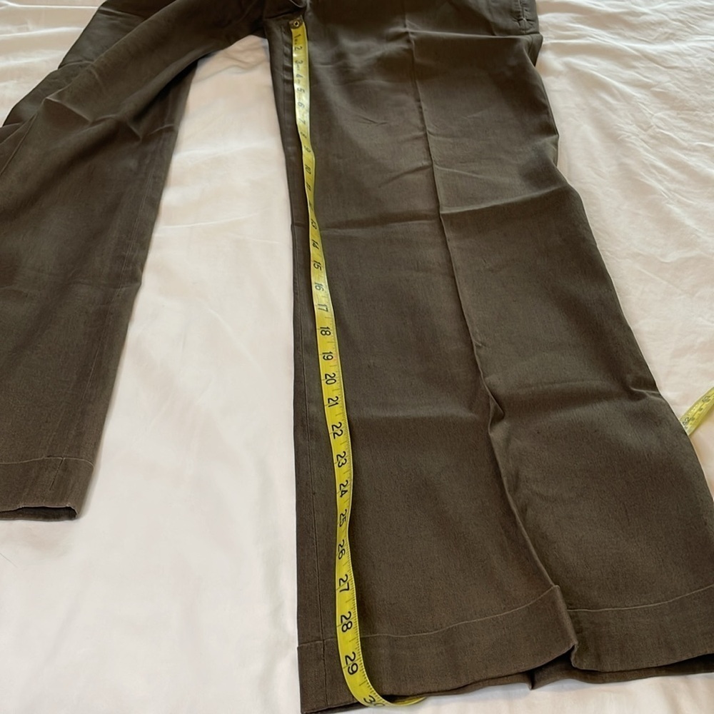 GAP Women’s 4A Chocolate Brown Linen Blend Cuffed Pants Preppy Academia y2k - Picture 6 of 10